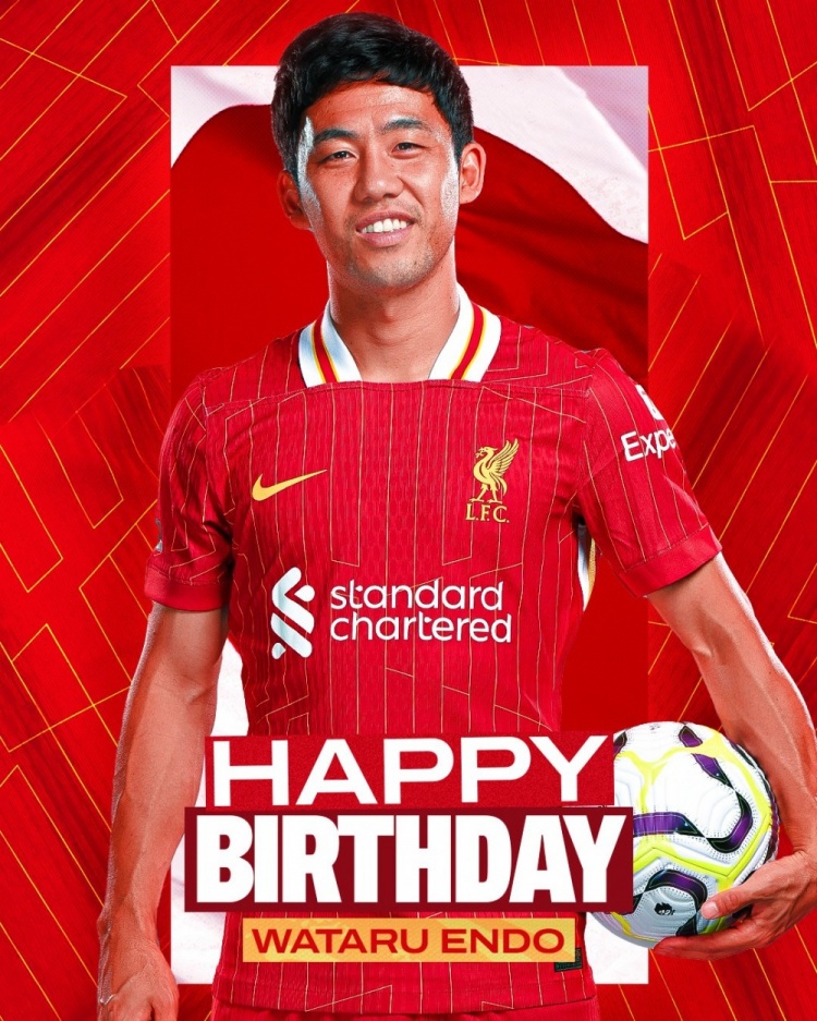  利物浦祝遠(yuǎn)藤航32歲生日快樂，球員加盟紅軍至今出戰(zhàn)62場比賽