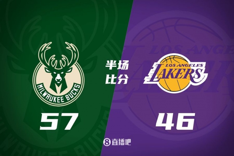  讓一套首發(fā)！布朗尼8分全隊最高 字母13+3 湖人半場落后雄鹿11分