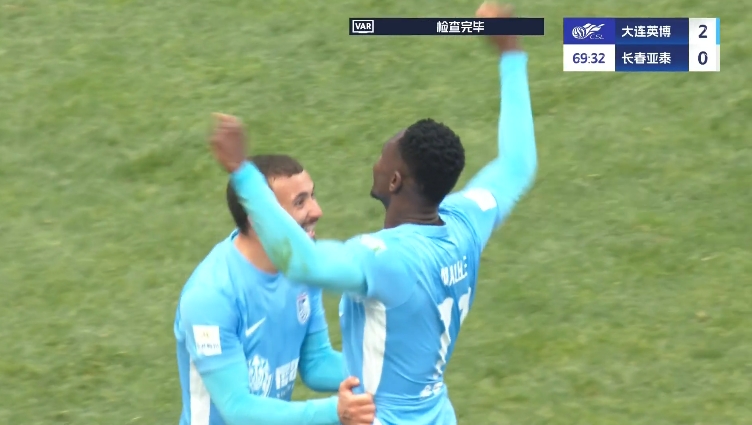  馬萊萊大連處子球！呂焯毅助攻馬萊萊破門，大連英博2-0亞泰