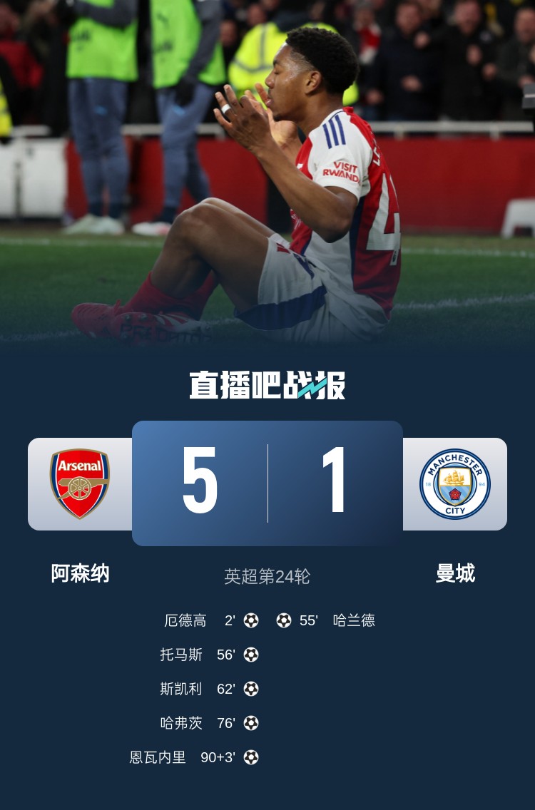  硬氣槍手無畏強(qiáng)敵！阿森納本賽季5-1碾壓曼城，3-0完勝皇馬